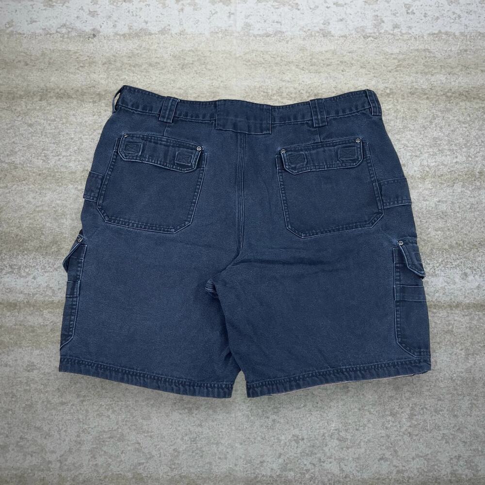 Vintage Y2K Duluth Trading Cargo Shorts 44x11 Jet Black Canvas 11" Inseam